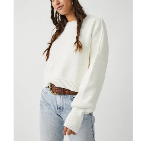 Free People Easy Crop Pullover Sweater NWT - Picture 2 of 10